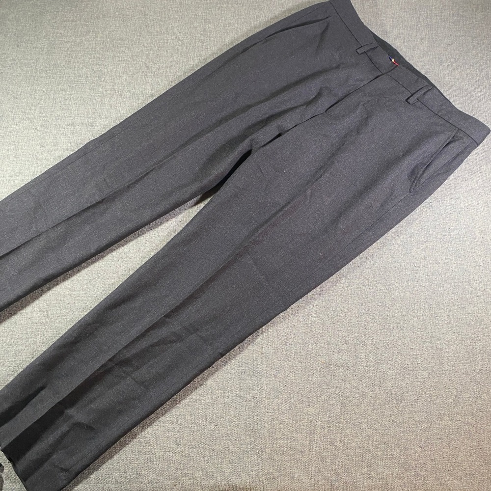 J. Crew Bedford‎ Wool Dress Pants Men's W34 L32 Charcoal Gray Flat Front
